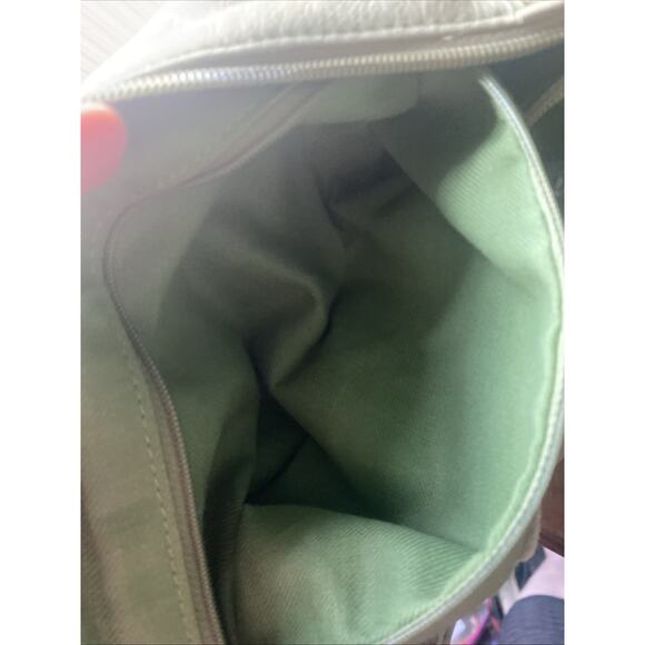 Vintage Women's Fossil Green Slouch Hobo Shoulder Bag Purse Leather Top Handle - Picture 16 of 16